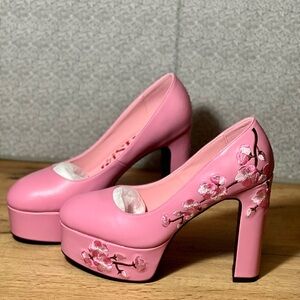 Fuchsia Pink Sakura Heel Wide Fit, EU size 39